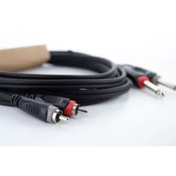 Cordial 14842 Καλώδιο ήχου Dual-Mono jack σε RCA 6m Μαύρο