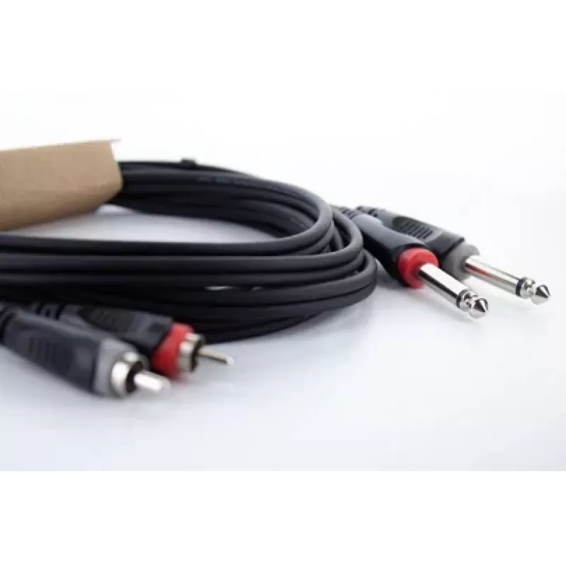 Cordial 14842 Καλώδιο ήχου Dual-Mono jack σε RCA 6m Μαύρο
