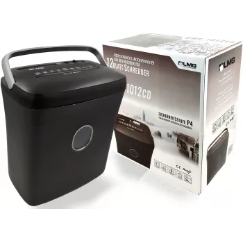 LMG DWS-1012CD Καταστροφέας εγγράφων με κοπή σωματιδίων και ξεχωριστό δοχείο CD/DVD, επίπεδο ασφαλείας P-4, 10-12 φύλλα, 21L