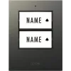 m-e modern-electronics 41305 ασύρματος πομπός κουδουνιού πόρτας με φωτιζόμενο διακόπτη και πινακίδα ονόματος, λευκό/ασημί
