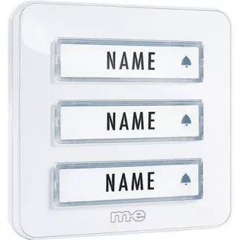 M-E MODERN-ELECTRONICS KTA-3 W Πάνελ Κουδουνιού για 3 Οικογένειες, Λευκό