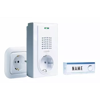 m-e modern-electronics FG-2.2 Ασύρματο Κουδούνι Πόρτας Πλήρες Σετ με Πινακίδα Ονόματος
