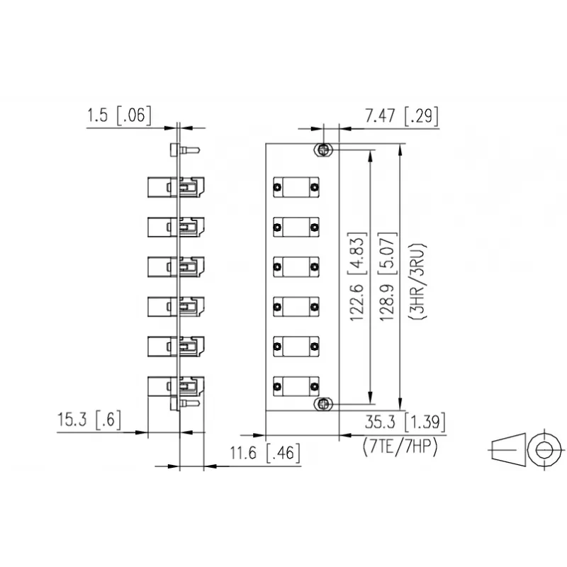 METZ BTR 15024A7406-E OpDAT REGpro Front 3HE 7TE 6xLC-D SM (Κεραμικό Μπλε)