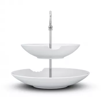 FIFTYEIGHT PRODUCTS BHS FIFTYEIGHT Food-Tempel 2-Βαθμίδων Βαθύ Πιάτο με Δάγκωμα (T023501) – Σετ 2 Τεμ. Πορσελάνινων Μπολ, 500 ml, Λευκό