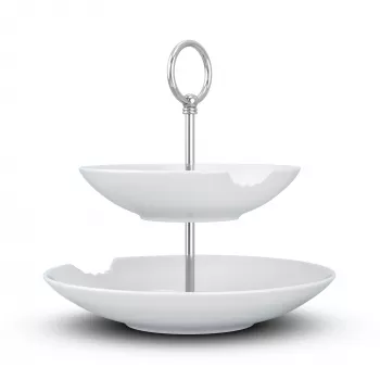 FIFTYEIGHT PRODUCTS BHS FIFTYEIGHT Food-Tempel 2-Βαθμίδων Βαθύ Πιάτο με Δάγκωμα (T023501) – Σετ 2 Τεμ. Πορσελάνινων Μπολ, 500 ml, Λευκό