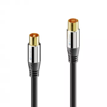 PURELINK Sonero καλώδιο κεραίας 2m S-AC000-020 Premium, ομοαξονικό βύσμα αρσενικό σε υποδοχή θηλυκή, 75 Ohm, διπλά θωρακισμένο, λευκό