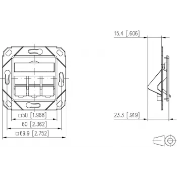 METZ BTR 130B20D31102KE κουτί χωνευτό κενό Keystone 3 θυρών γερμανικού προτύπου, λευκό
