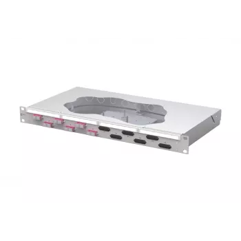 METZ CONNECT 6-θυρο SC Duplex OM4 Patch Panel συγκόλλησης οπτικών ινών 1U 19 ιντσών τοποθέτηση σε rack 150457BB06-F