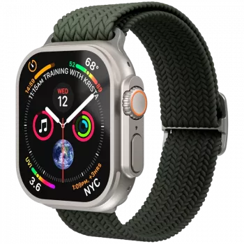 VONMÄHLEN Woven Loop για Apple Watch 44/45/46/49mm, ελιά