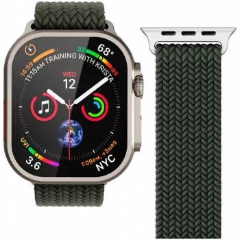 VONMÄHLEN Woven Loop για Apple Watch 44/45/46/49mm, ελιά