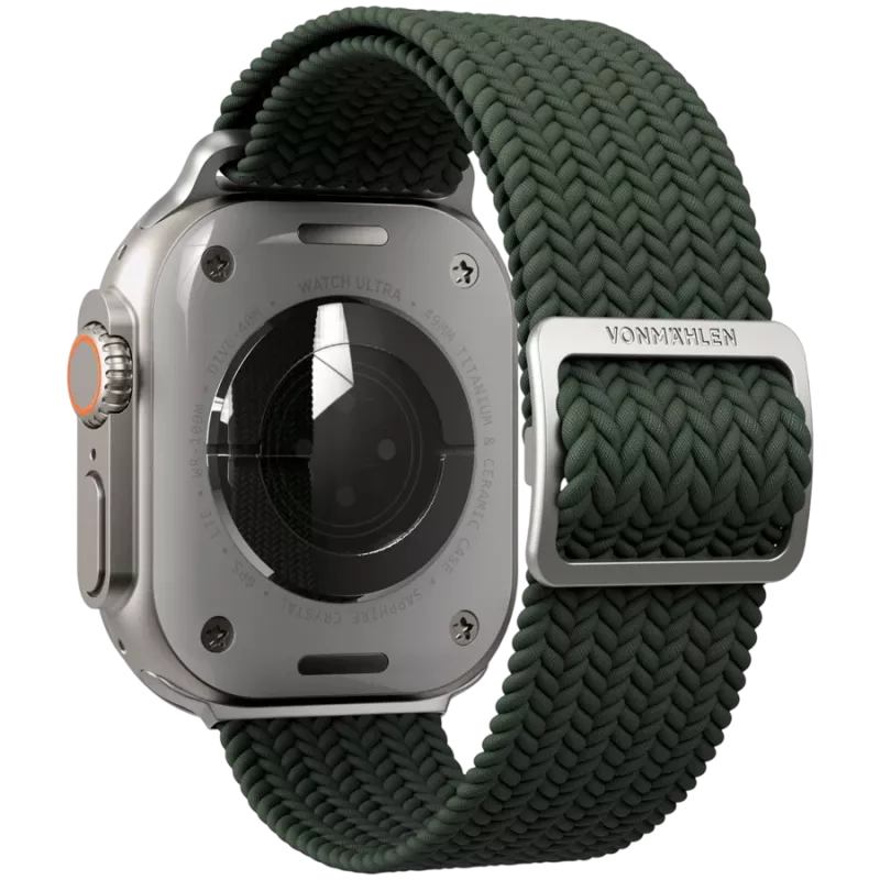 VONMÄHLEN Woven Loop για Apple Watch 44/45/46/49mm, ελιά