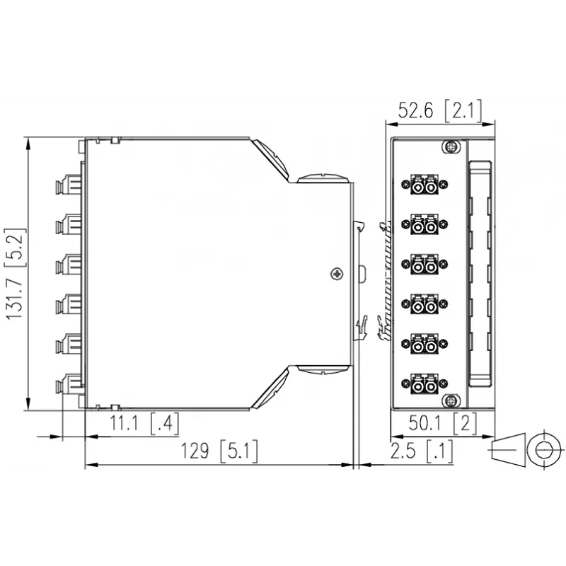 Metz 15024A07406-E OpDAT REGpro VIK 6xLC-D OS2 Κουτί διανομής οπτικών ινών, Λευκό RAL 9010