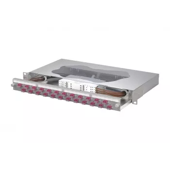 METZ CONNECT Patch panel συγκόλλησης 24xLC-Duplex OM4, 1U τοποθέτηση σε ράγα, 48 ίνες 1504677524-E