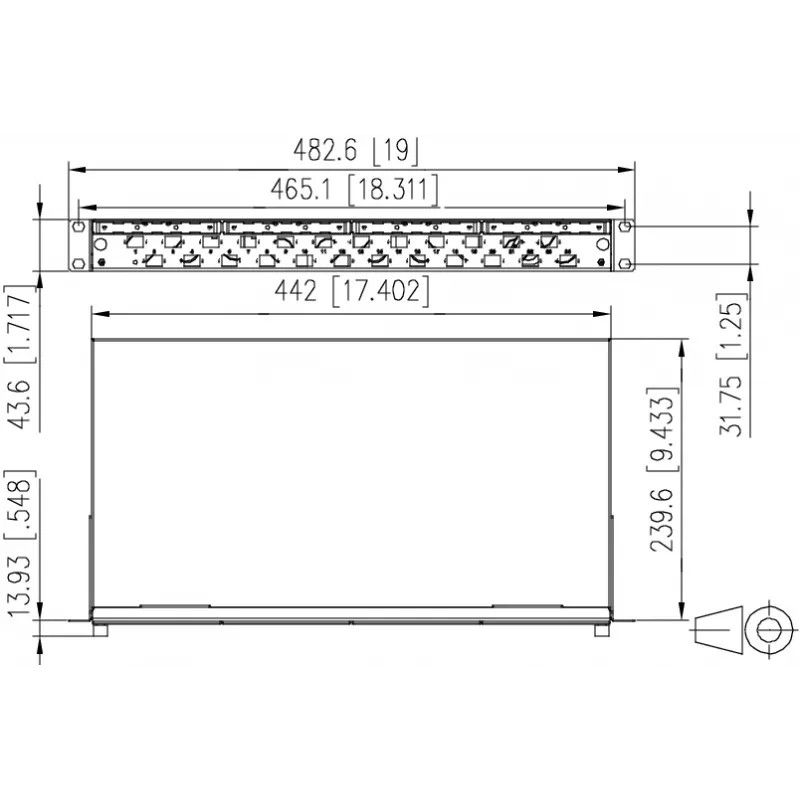METZ CONNECT Patch panel συγκόλλησης 24xLC-Duplex OM4, 1U τοποθέτηση σε ράγα, 48 ίνες 1504677524-E