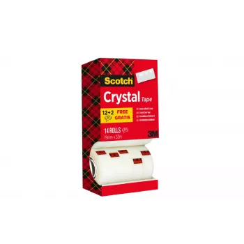 3M Scotch Crystal Clear κολλητική ταινία, 19 mm x 33 m, 14 ρολά (12 + 2 δώρο) 6-1933R14