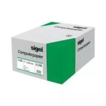 Sigel 08371 Χαρτί συνεχούς εκτύπωσης για υπολογιστή, μονή διάτρηση, πράσινες γραμμές, 203 x 375 mm, 60 g/m², 2000 φύλλα