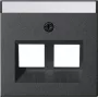 Gira System 55 Πλαίσιο κάλυψης για Modular Jack 30° 2πλό ανθρακί 264028