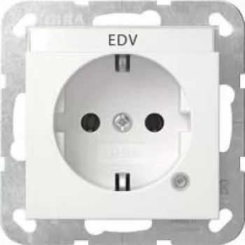 Gira Πρίζα SCHUKO με LED ένδειξης και αυξημένη προστασία επαφής, λευκό γυαλιστερό, 16 A, 250 V, χωνευτή, System 55 445203