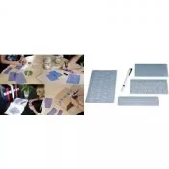 WEDO Σετ στενσίλ γραμμάτων, 5 mm, 10 mm, 20 mm, διαφανές, πλαστική θήκη (70 12)