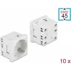 Delock Easy 45 Πρίζα Type F με Shutter, Λευκό RAL 9003, 16 A, 250 V, συσκευασία 10 τεμ. 81324