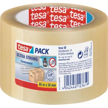 TESA εξαιρετικά ισχυρή 66 m PVC διαφανής ταινία συσκευασίας (57176)