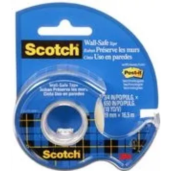 3M Scotch Wall-Safe ταινία με χειροκίνητη συσκευή κοπής, 19mm x 16,5m, διαφανής, αφαιρείται χωρίς υπολείμματα 183-EFDG