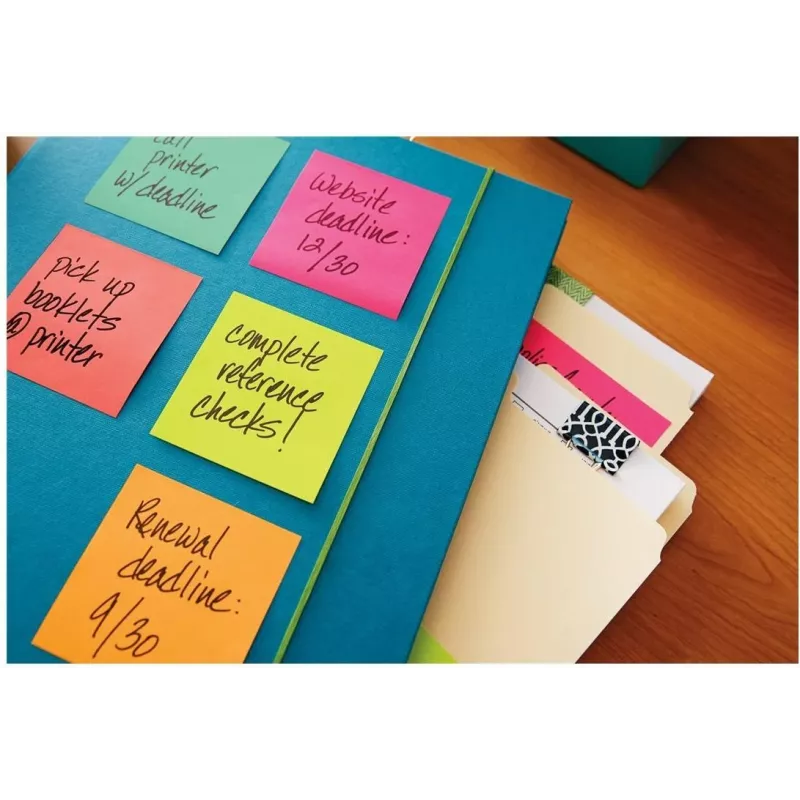 3M Post-it Notes 655-6-POP, 127 x 76 mm, Powerpink, 100 φύλλα, επανατοποθετούμενες