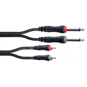 Cordial 14840 καλώδιο ήχου μονοφωνικό jack 6,3 mm σε RCA 1,5 m μαύρο