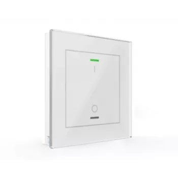 MDT BE-GTL1TW.B1 Glastaster II Light, 1 απλό, RGBW LED κατάστασης, αισθητήρας θερμοκρασίας, λευκό