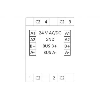 METZ MR-F-AO4 Modbus RTU Μονάδα αναλογικής εξόδου, 4 κανάλια, RS485, 16-bit, ράγα DIN 110835130270