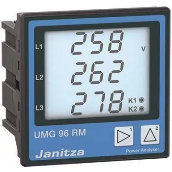 Janitza UMG 96RM-E Γενικό όργανο μέτρησης / Αναλυτής ποιότητας δικτύου, 90-277V AC/DC, τοποθέτηση σε πίνακα 96x96mm, RS485 Modbus RTU 5222062