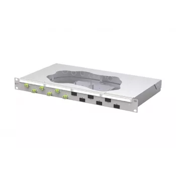 METZ CONNECT Patch panel συγκόλλησης οπτικών ινών 6xLC-D OM5 1U 19 ιντσών τοποθέτηση σε rack 1504587M06-F