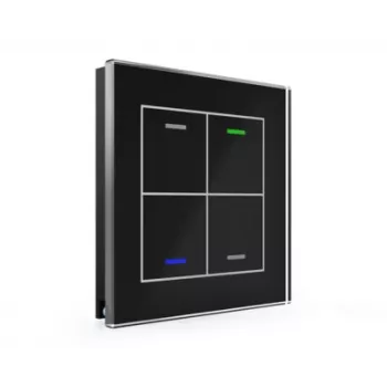 MDT Γυάλινος διακόπτης II Light 4-πλός RGBW Μαύρο BE-GTL4TS.01S