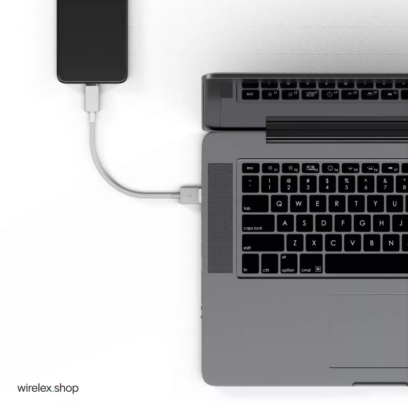 Flexline Καλώδιο φόρτισης και συγχρονισμού USB, USB-A σε USB-C, 2.0, ABS, Λευκό, 0,5m (FL31-13040)
