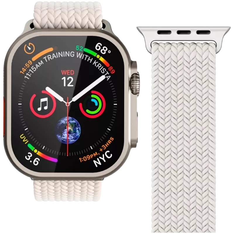 VONMÄHLEN Woven Loop για Apple Watch 44mm, 45mm, 49mm - Creme