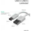 FLEXLINE FL31-13043 Καλώδιο φόρτισης και συγχρονισμού USB-A σε USB-C, 2.0, ABS, Λευκό, 2m