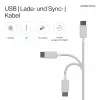 FLEXLINE FL31-13043 Καλώδιο φόρτισης και συγχρονισμού USB-A σε USB-C, 2.0, ABS, Λευκό, 2m