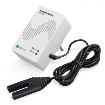 H-Tronic 1114720 Ανιχνευτής νερού με εξωτερικό αισθητήρα, Βύσμα, 230V AC, Ηχητικός συναγερμός 85 dB, Έξοδος ρελέ, Καλώδιο αισθητήρα 2m