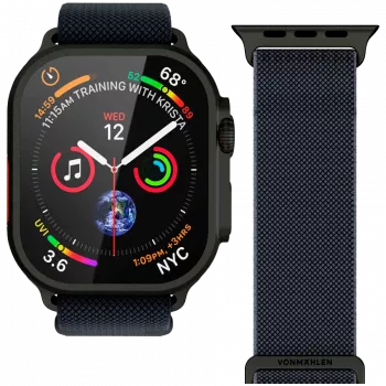 VONMÄHLEN Classic Nylon Loop για Apple Watch 40/41/42 mm, One Size, Navy Black