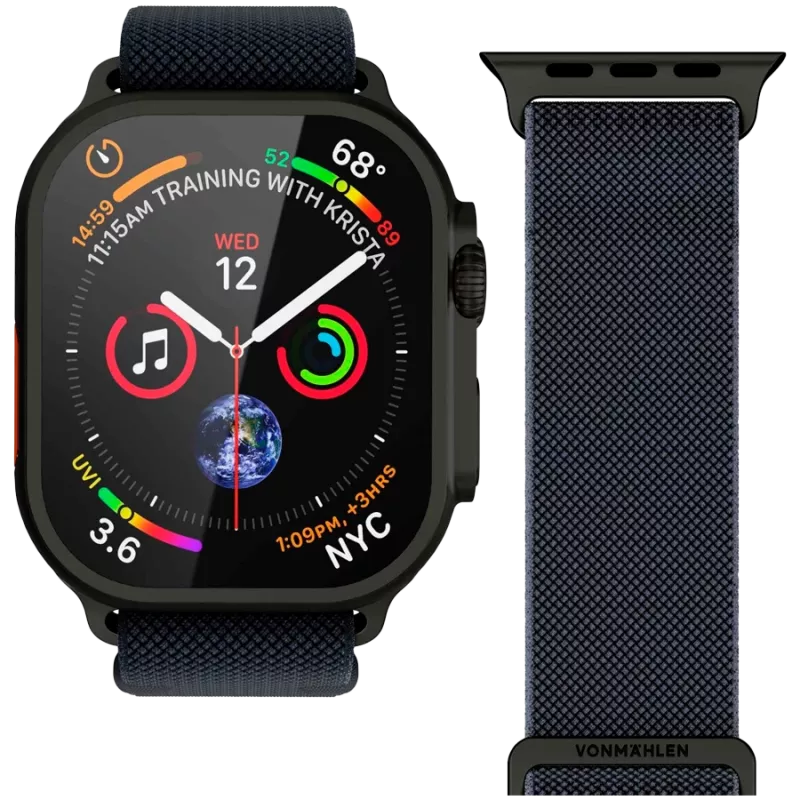 VONMÄHLEN Classic Nylon Loop για Apple Watch 40/41/42 mm, One Size, Navy Black