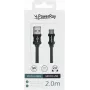 PowerRay Καλώδιο δεδομένων USB σε Micro-USB 2,0 m πλεκτό Μαύρο PR-DCUM200TBK