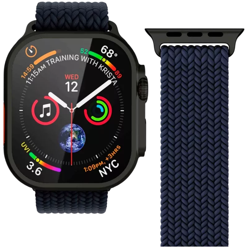 VONMÄHLEN Woven Loop για Apple Watch 44/45/46/49mm, Navy Black