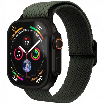 VONMÄHLEN Woven Loop για Apple Watch 44/45/46/49mm, Olive Black