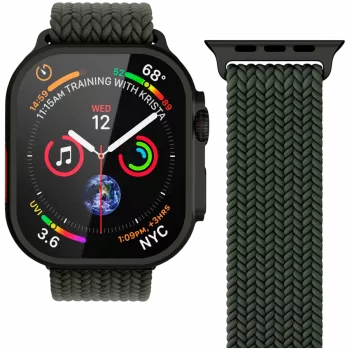 VONMÄHLEN Woven Loop για Apple Watch 44/45/46/49mm, Olive Black
