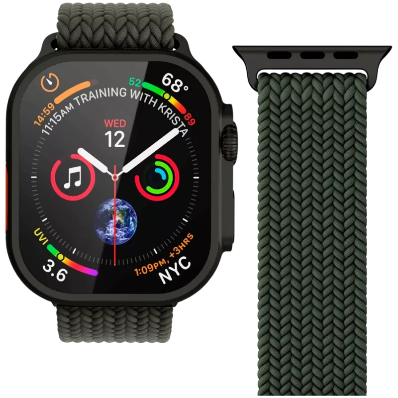 VONMÄHLEN Woven Loop για Apple Watch 44/45/46/49mm, Olive Black