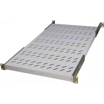IT-BUDGET Βάση rack 19 ιντσών σταθερή / ράφι συσκευών, αντοχή 150 kg, βάθος 750 mm, Ανοιχτό γκρι 90ITB19FBX750G