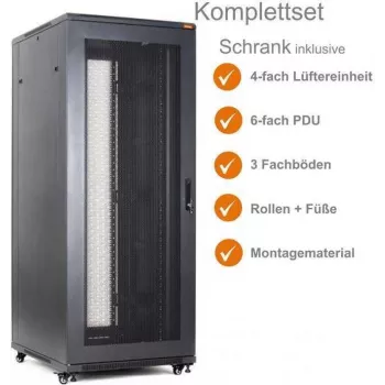 IT-BUDGET Κιβώτιο server rack 19 ιντσών SRK πλήρες σετ 42U 800x1000 mm Flatpack Μαύρο