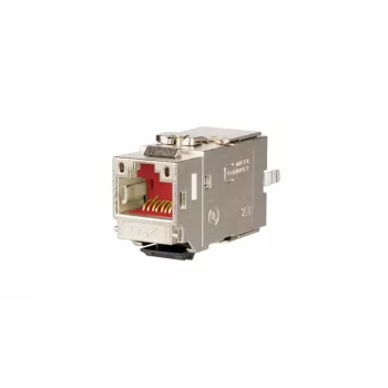 METZ CONNECT C6Amodul K 180° 25G Keystone Jack, θωρακισμένο, Cat.6A, 25 Gigabit Ethernet, IDC χωρίς εργαλεία, χυτό ψευδάργυρος, πιστοποιημένο GHMT 130B21-25-E