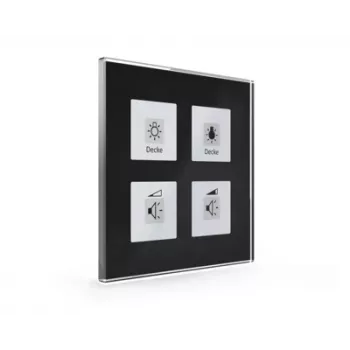 MDT BE-GT04S.01 Γυάλινος διακόπτης Push Button Plus 4-πλός μαύρος