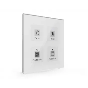 MDT BE-GTT4W.01 Γυάλινος διακόπτης Plus 4-πλός λευκός με αισθητήρα θερμοκρασίας
